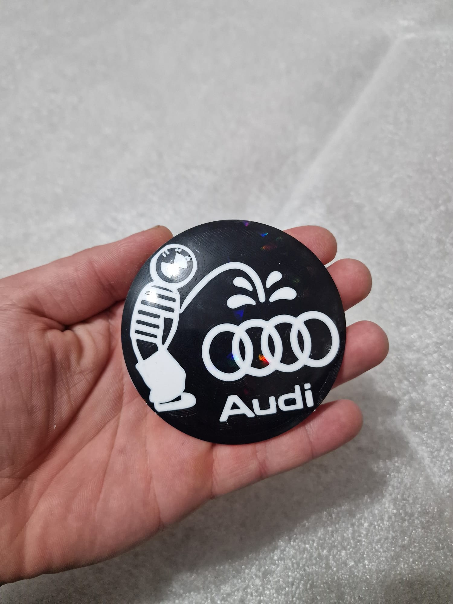 Sigle/embleme BMW  set 2 buc (Față/Spate) Amuzant Bmw vs audi - imagine 3