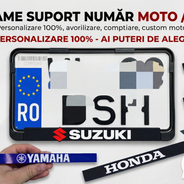 Ramă Suport Număr Moto / ATV Personalizată – Model la Comandă (Instagram, Nume, Brand)